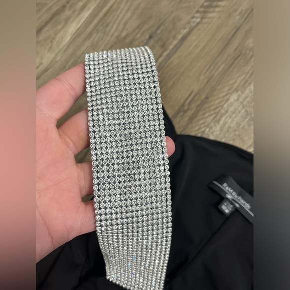 R&M Richards Asymmetric Knee Length with Draped Shoulder and Diamante Strap - Picture 6 of 13